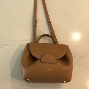 Polene Number One Nano Bag - Tan Textured Leather